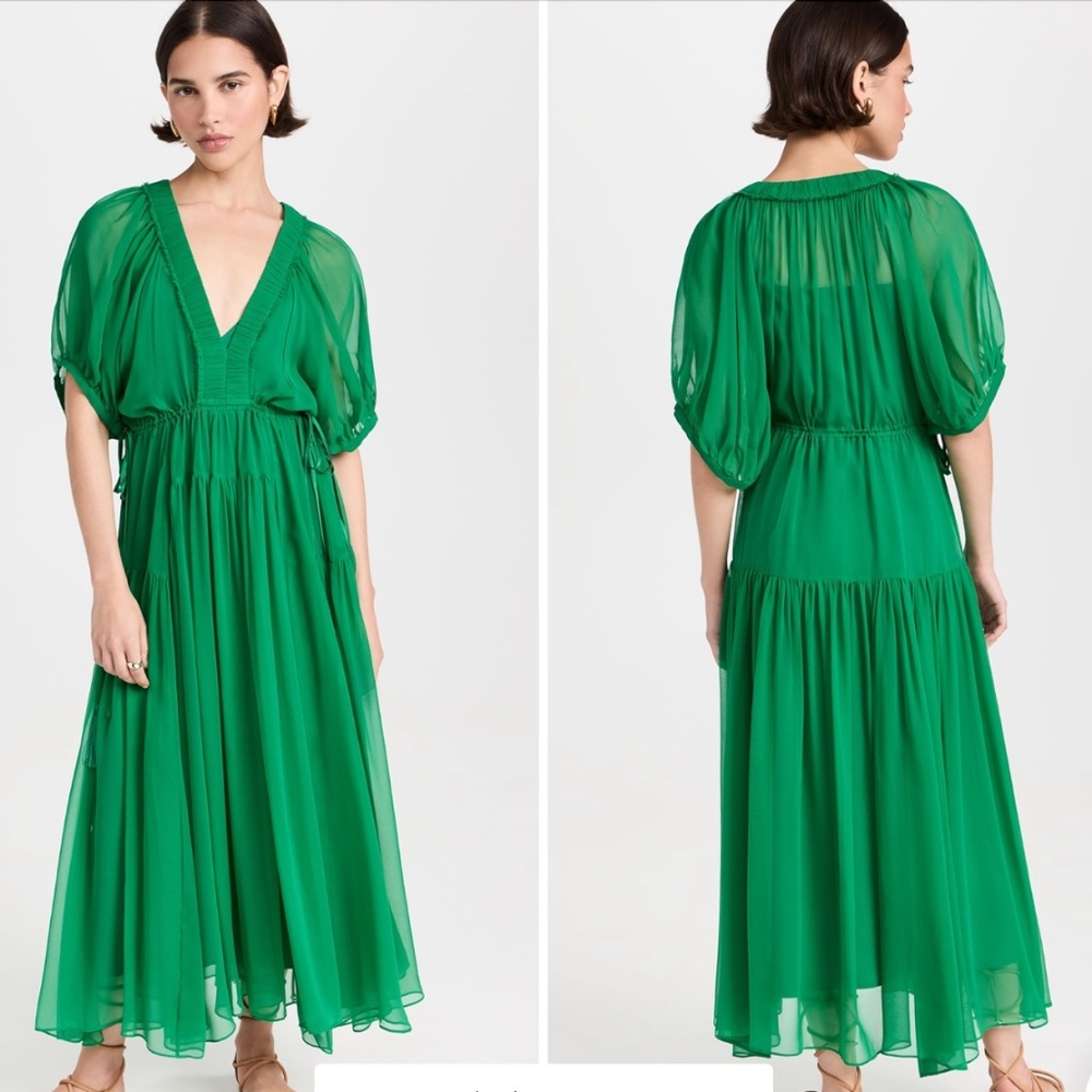 La Ligne Emerald Green Maxi Dress